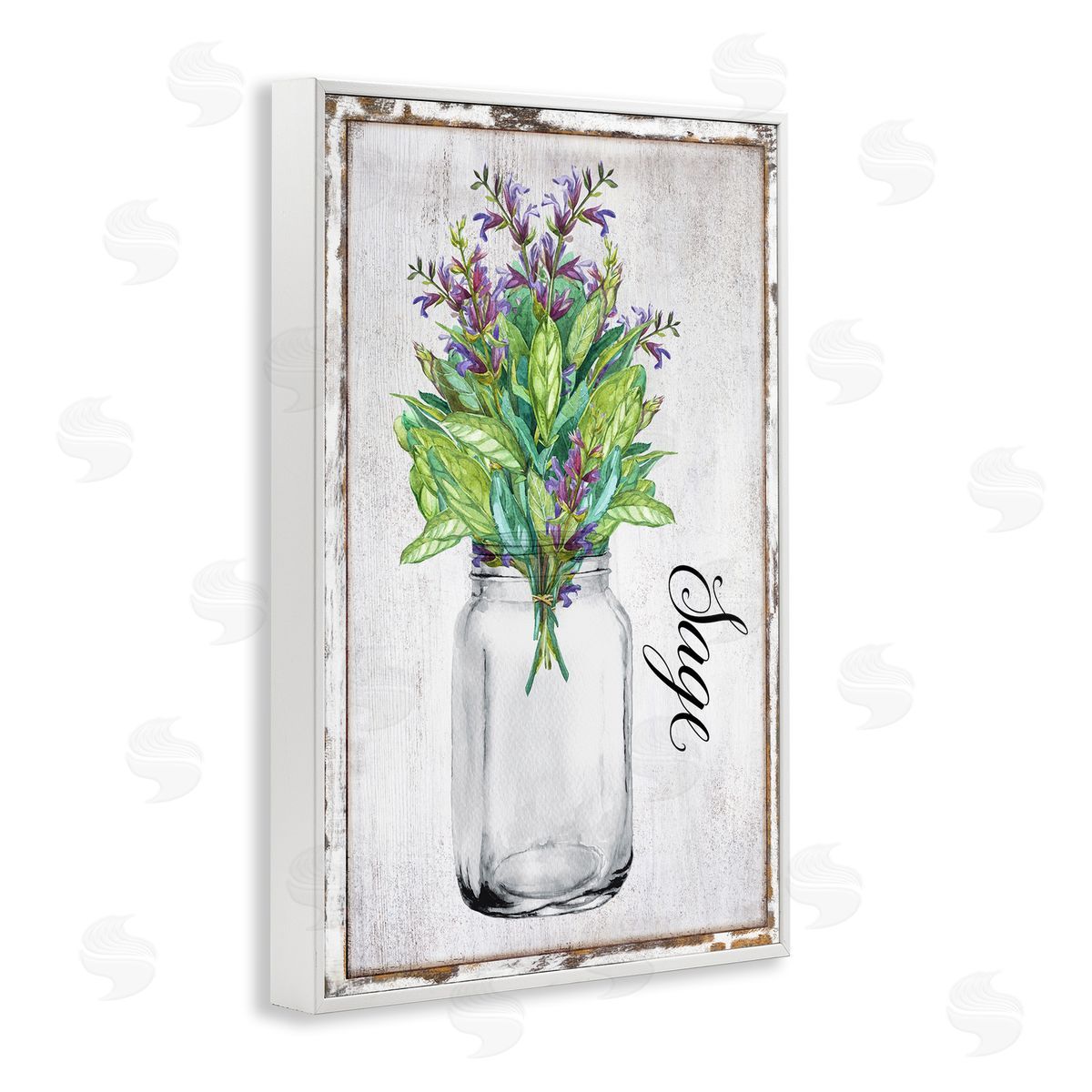 Rustic Garden Sage White Frame Print Wall Art, Home Decor by Creatif Belle