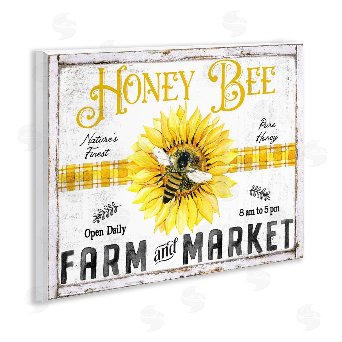 Rustic Honey Bee & Flower Wood Plaque Wall Art, Home Decor by Creatif Belle