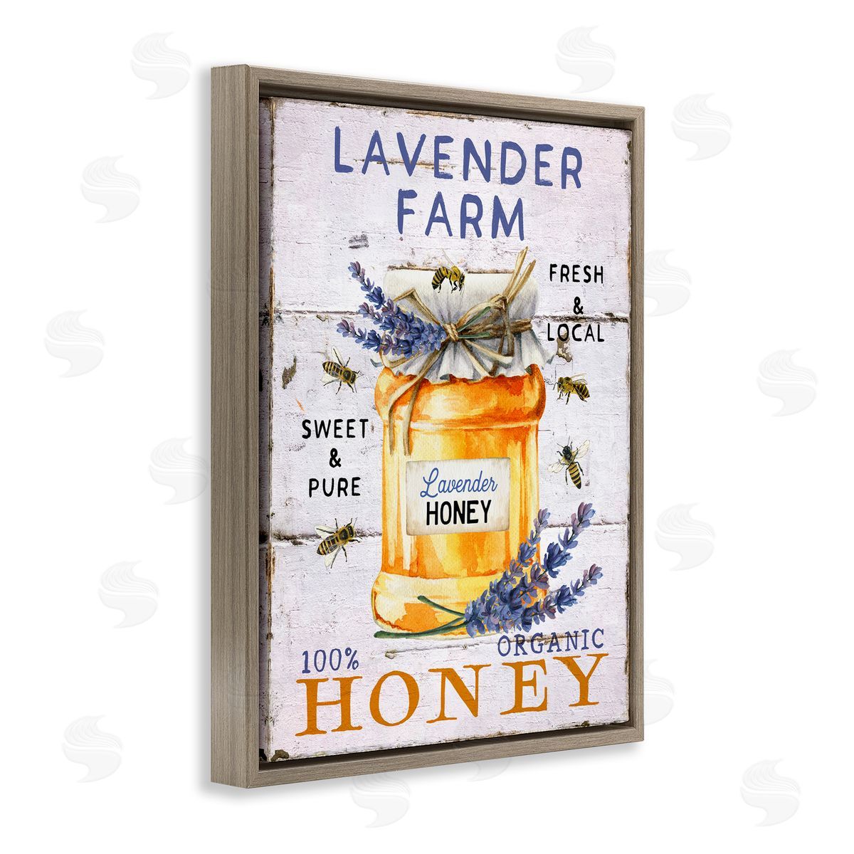 Lavender Honey Farmhouse Brown Floating Frame Canvas Wall Art, Home Decor by Creatif Belle