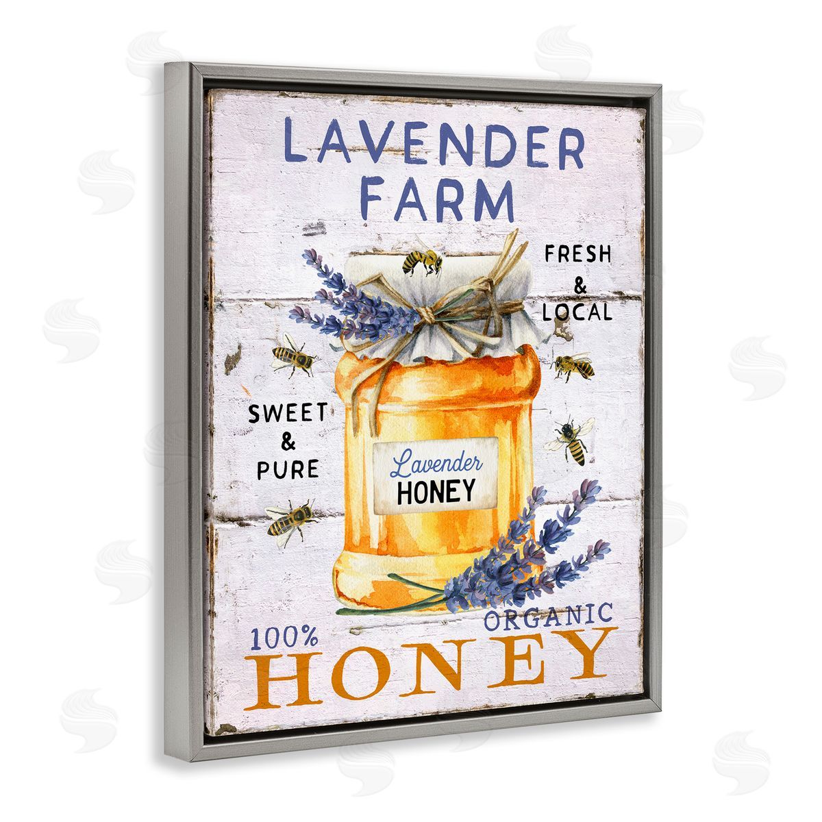 Lavender Honey Farmhouse Grey Floating Frame Canvas Wall Art, Home Decor by Creatif Belle