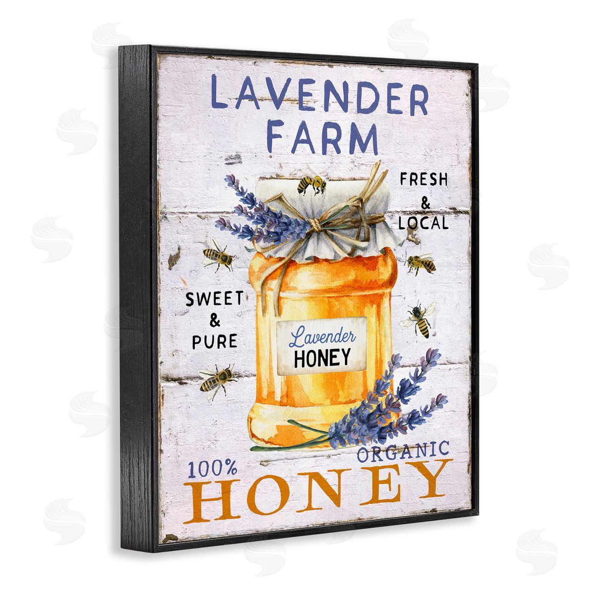 Lavender Honey Farmhouse Black Frame Print Wall Art, Home Decor by Creatif Belle