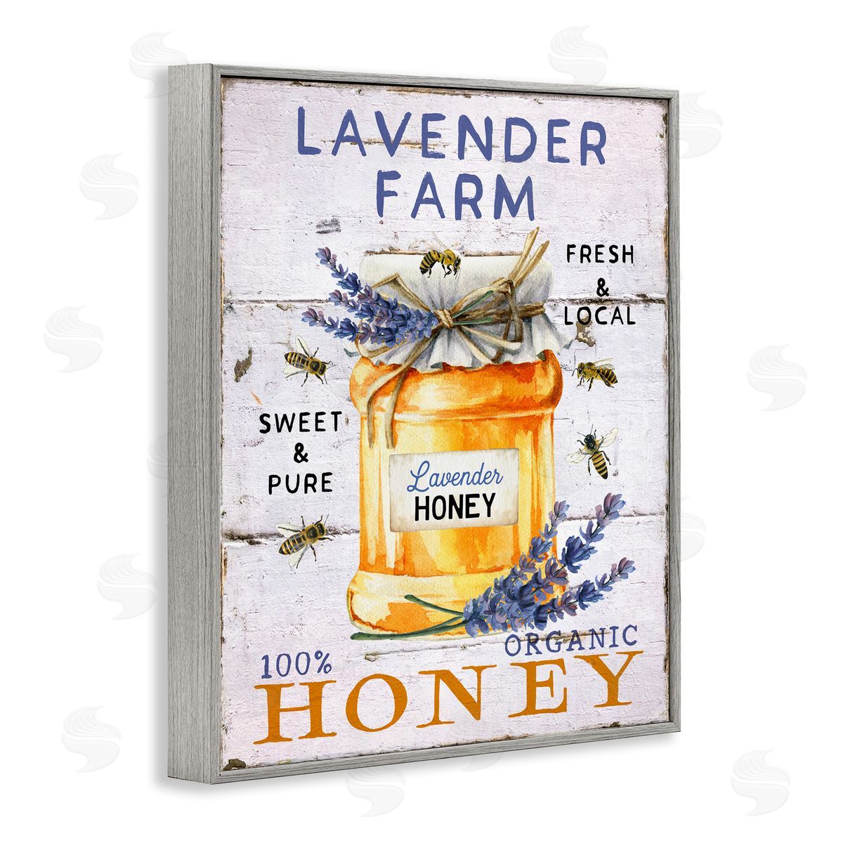 Lavender Honey Farmhouse Grey Frame Print Wall Art, Home Decor by Creatif Belle
