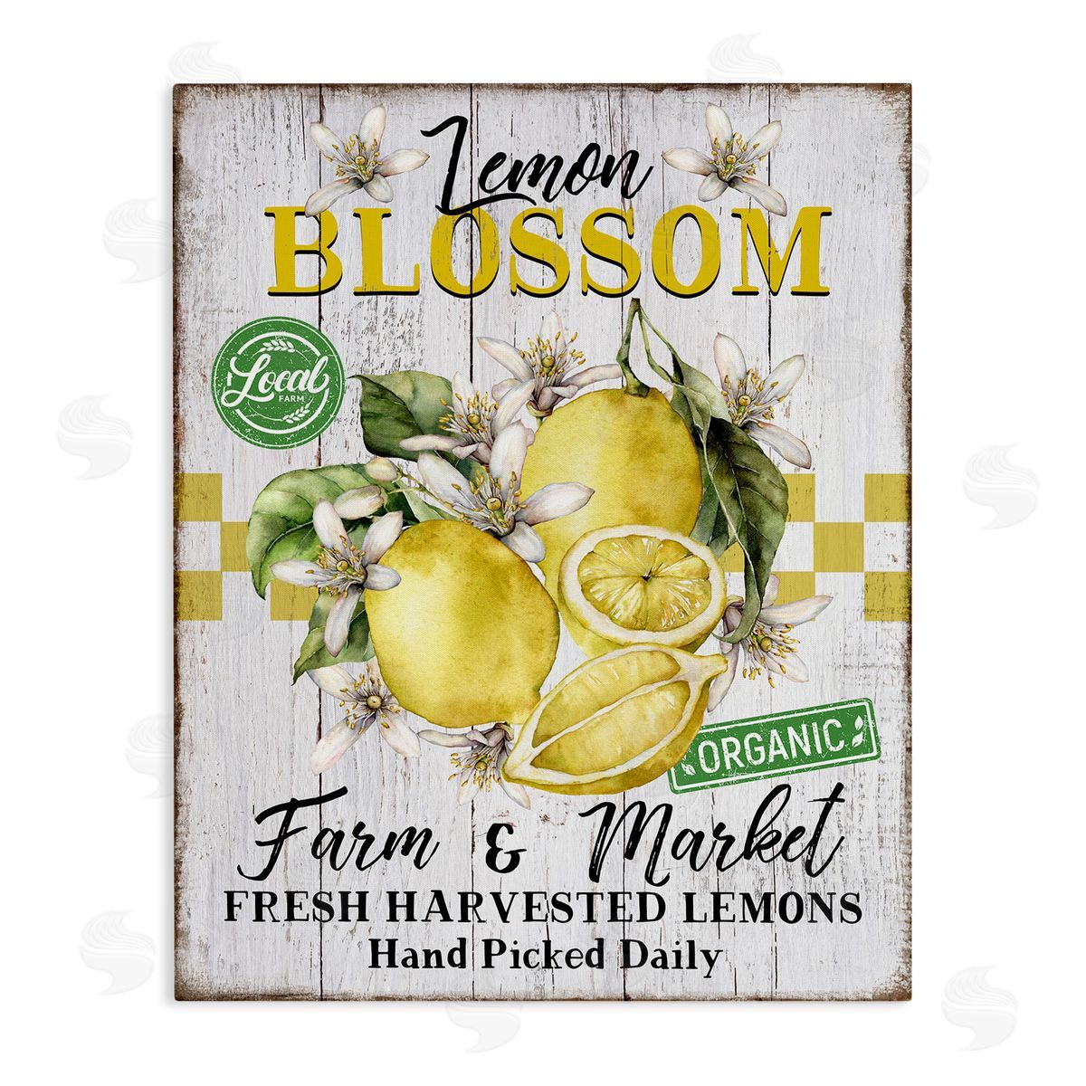 Lemon Blossom Market Canvas Wall Art, Home Decor by Creatif Belle