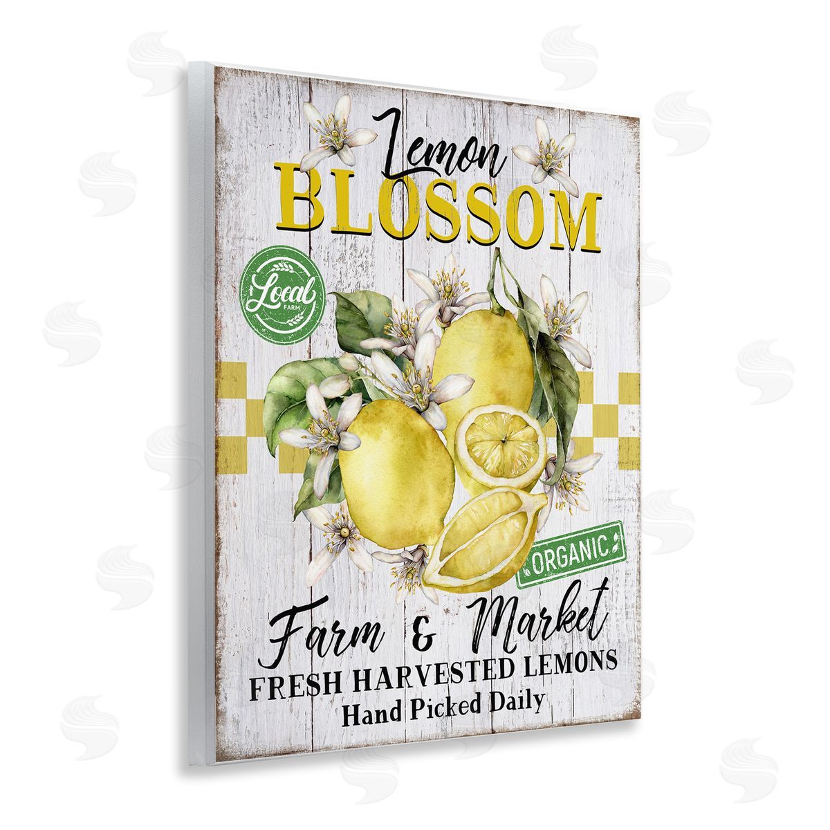 Lemon Blossom Market Wood Plaque Wall Art, Home Decor by Creatif Belle
