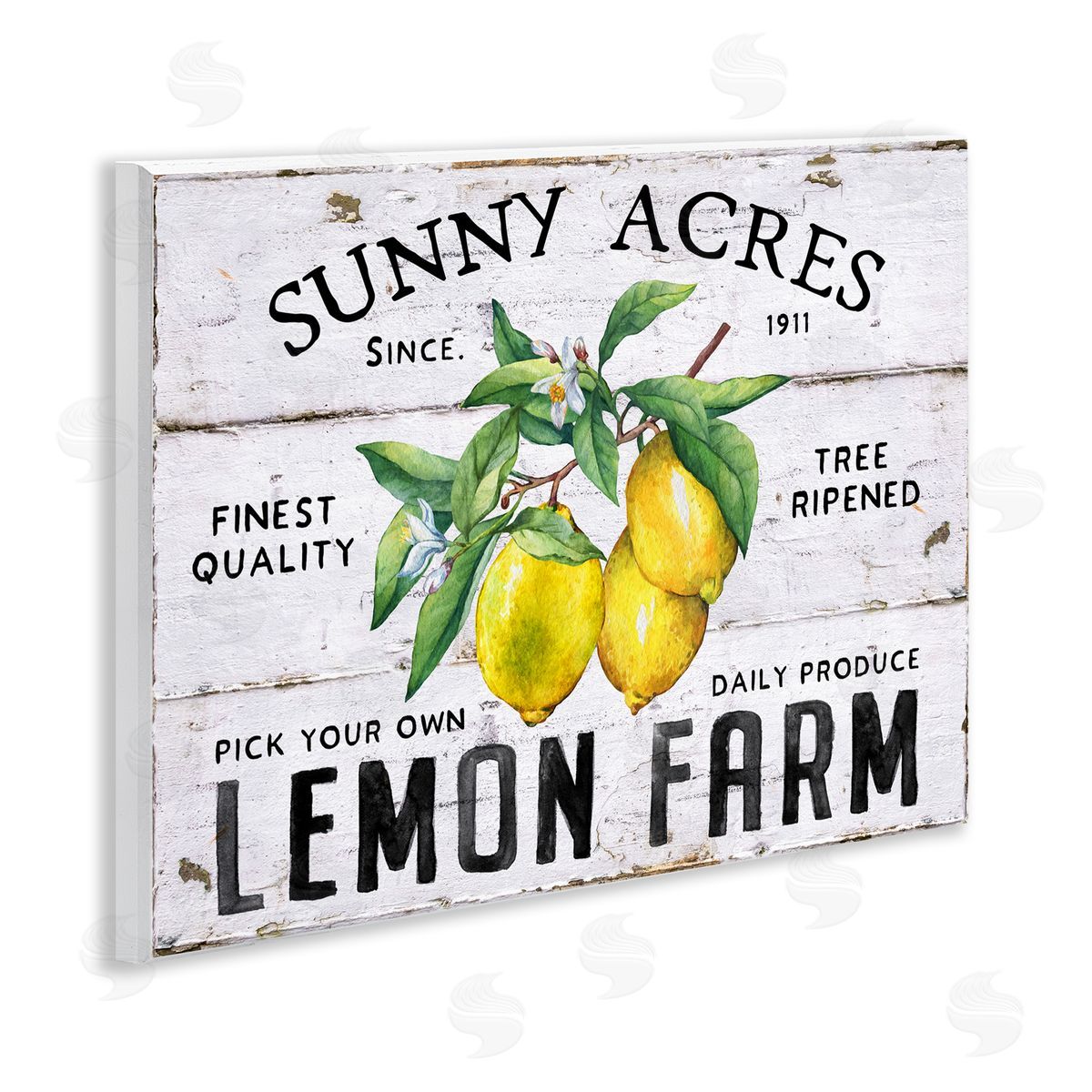 Sunny Acres Lemon Farm Wood Plaque Wall Art, Home Decor by Creatif Belle