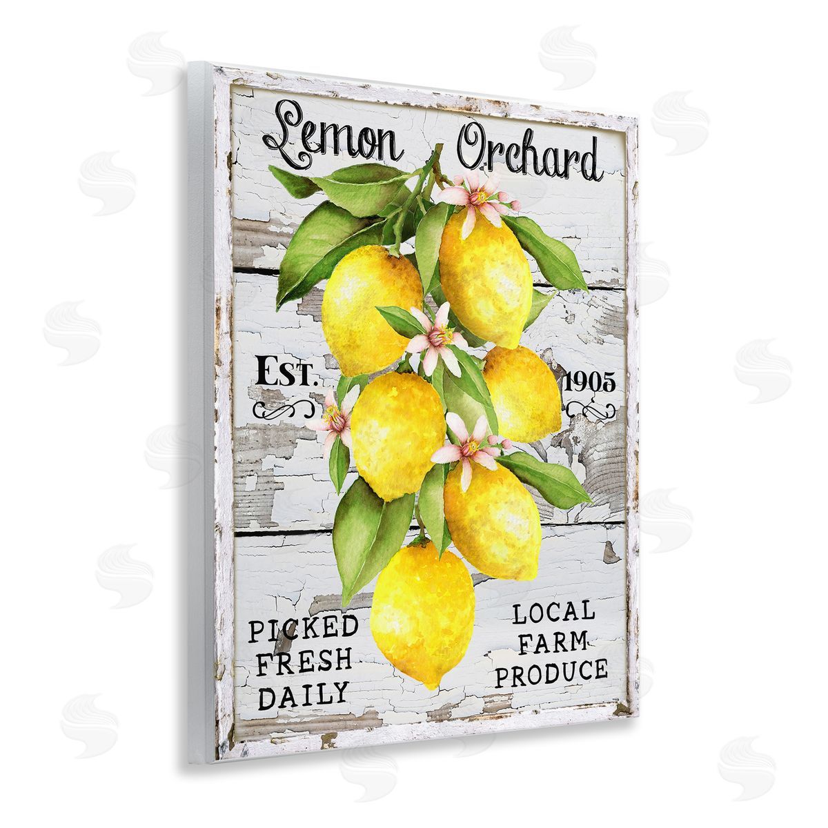 Lemon Orchard Market Wood Plaque Wall Art, Home Decor by Creatif Belle