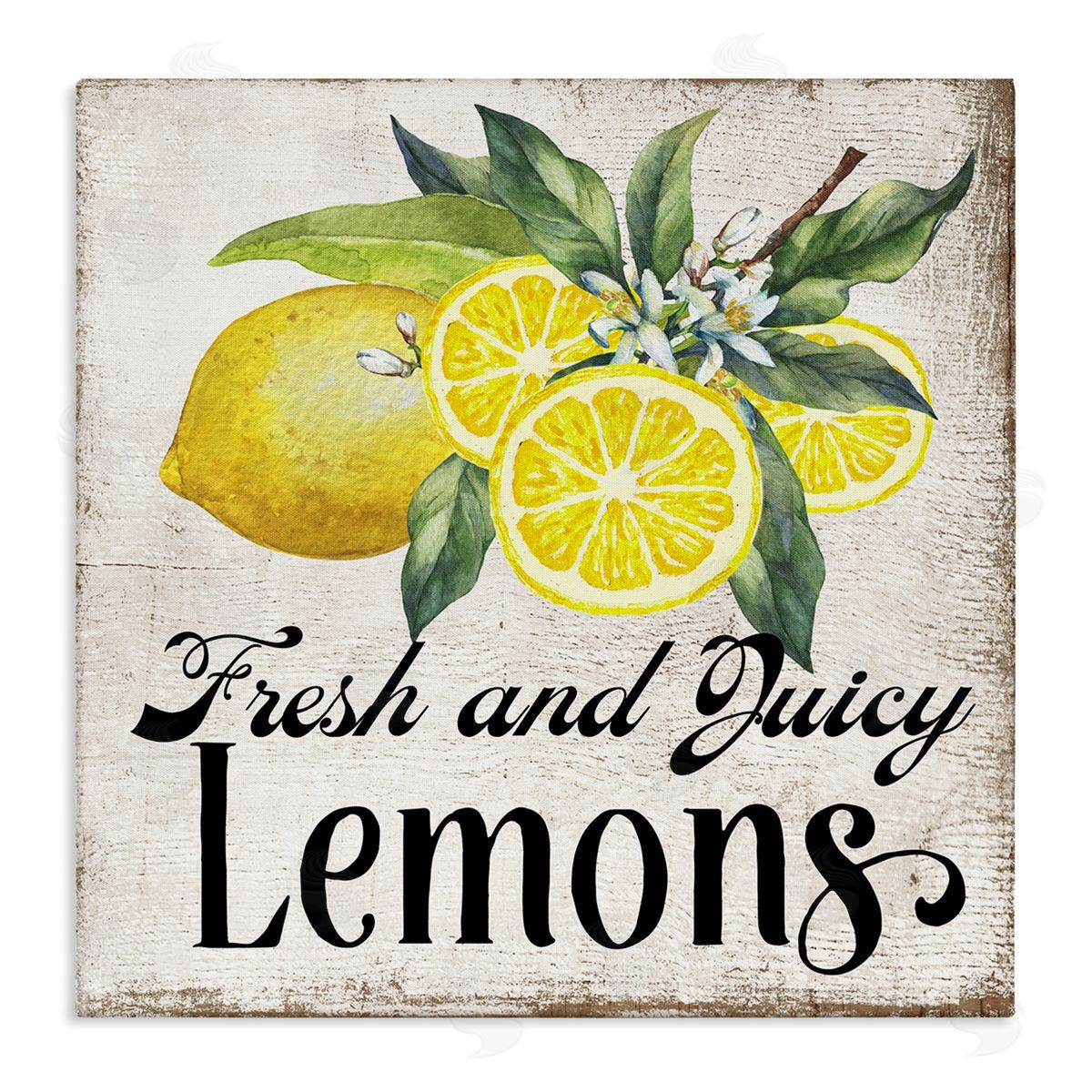 Fresh & Juicy Lemons Canvas Wall Art, Home Decor by Creatif Belle