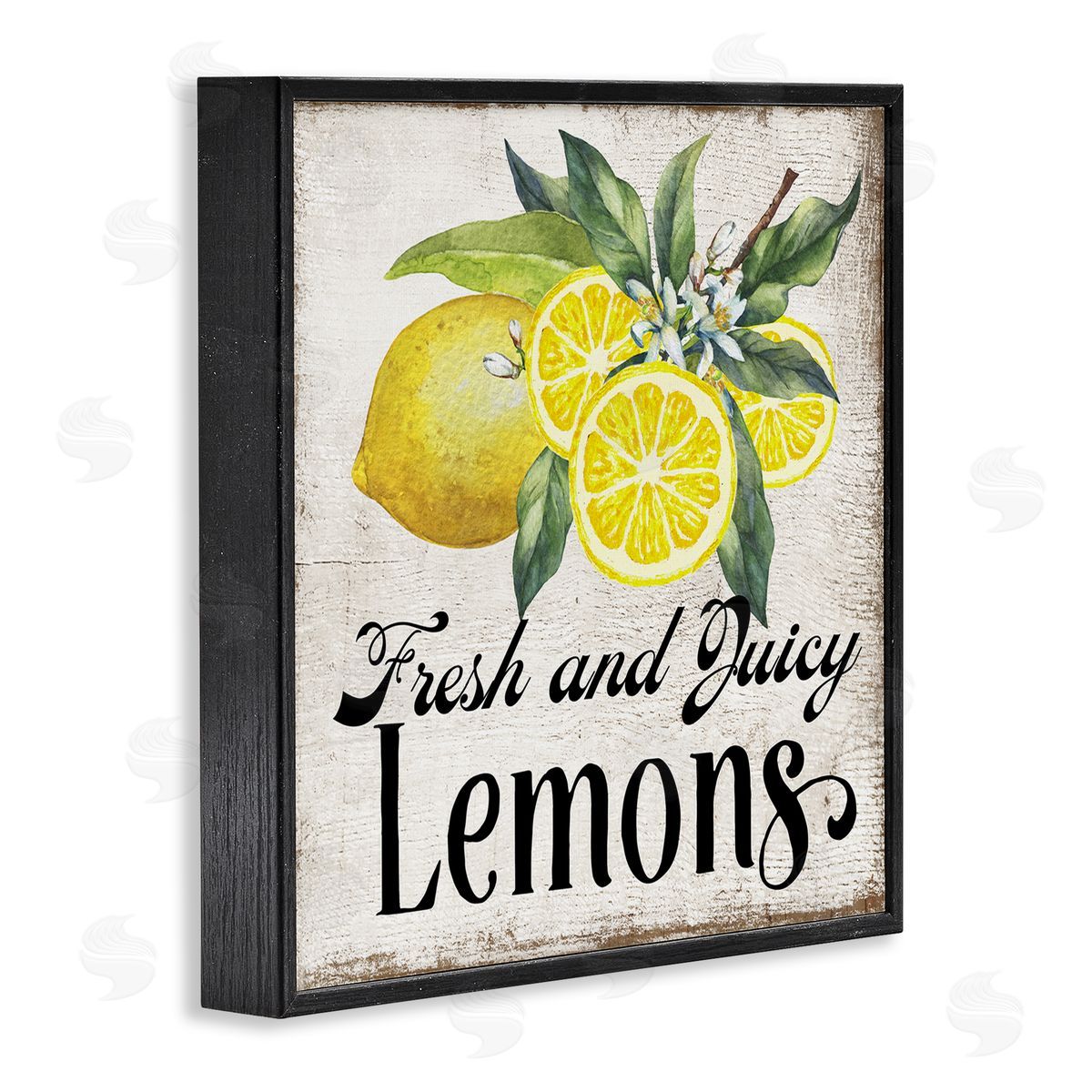 Fresh & Juicy Lemons Black Frame Print Wall Art, Home Decor by Creatif Belle