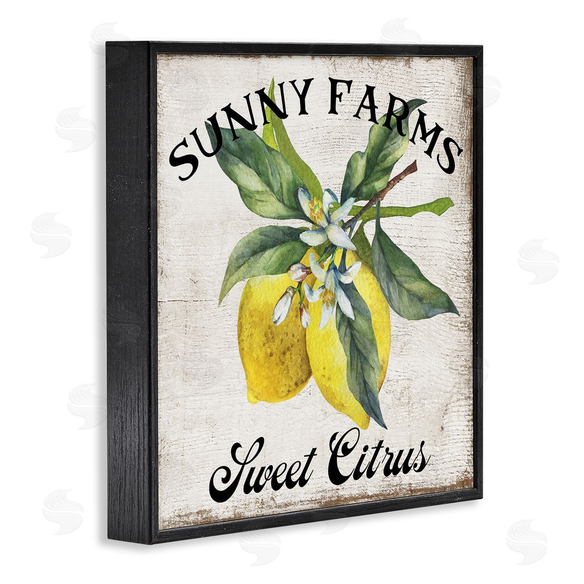 Sunny Farms Sweet Lemon Black Frame Print Wall Art, Home Decor by Creatif Belle
