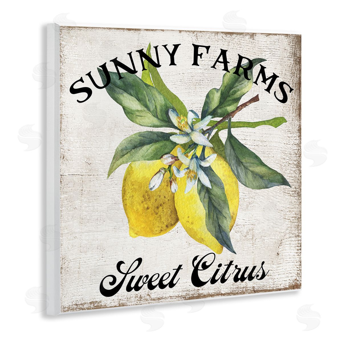 Sunny Farms Sweet Lemon Wood Plaque Wall Art, Home Decor by Creatif Belle