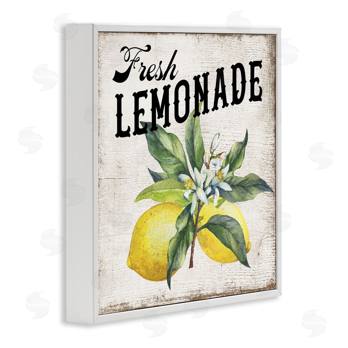 Rustic Fresh Lemonade White Frame Print Wall Art, Home Decor by Creatif Belle