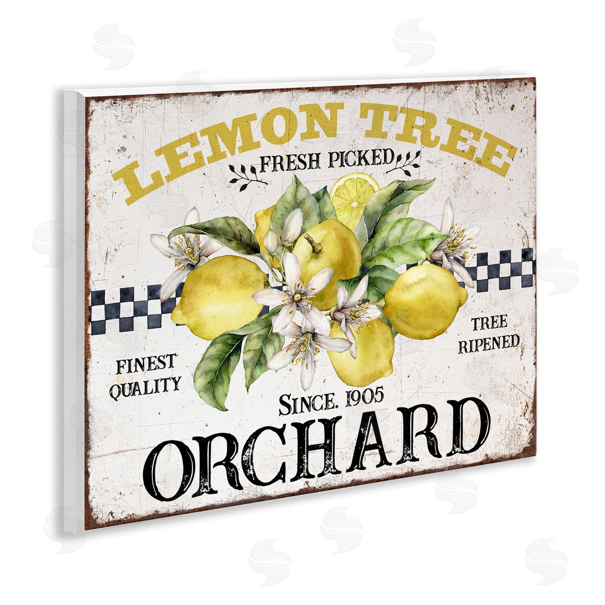 Lemon Tree Fresh Picked Wood Plaque Wall Art, Home Decor by Creatif Belle