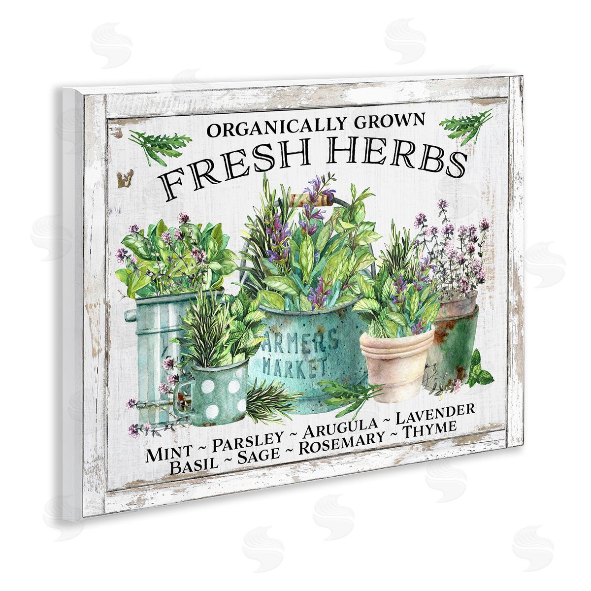 Organic Fresh Herbs Wood Plaque Wall Art, Home Decor by Creatif Belle