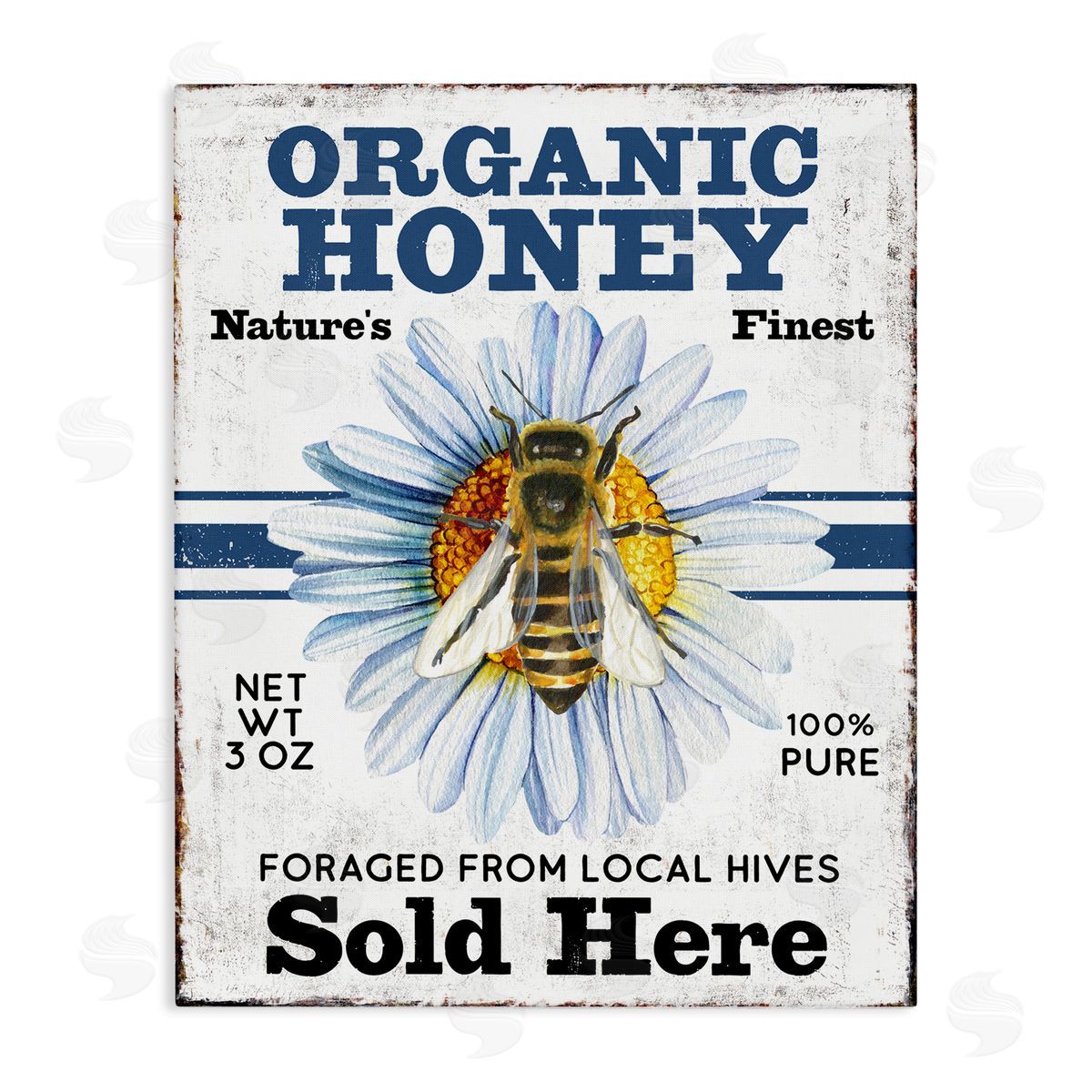 Organic Honey Sold Here Canvas Wall Art, Home Decor by Creatif Belle