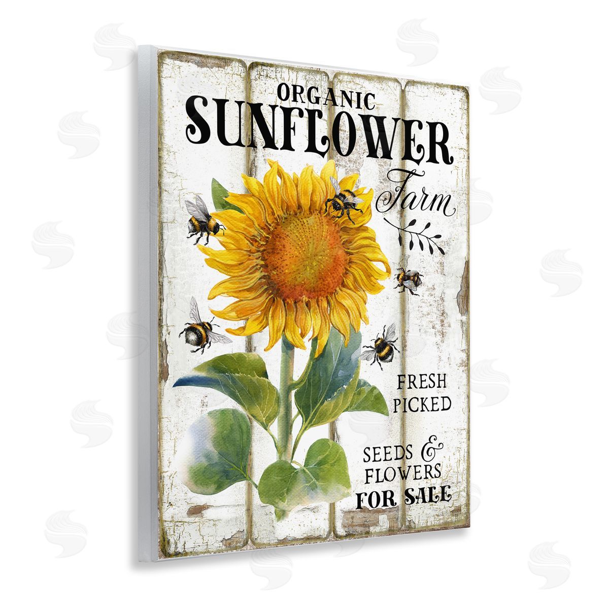 Organic Sunflower Farm Wood Plaque Wall Art, Home Decor by Creatif Belle