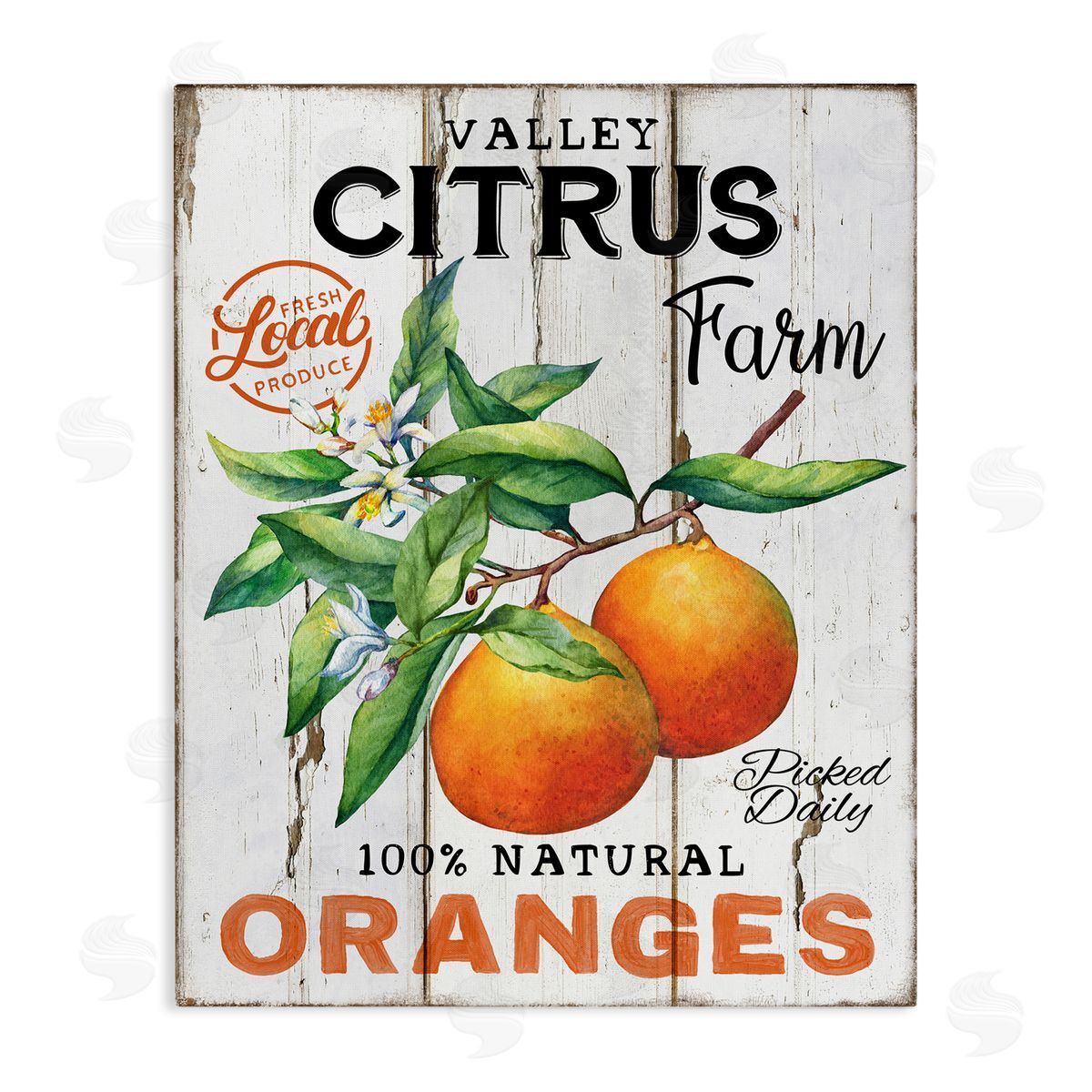 Retro Citrus Farm Canvas Wall Art, Home Decor by Creatif Belle
