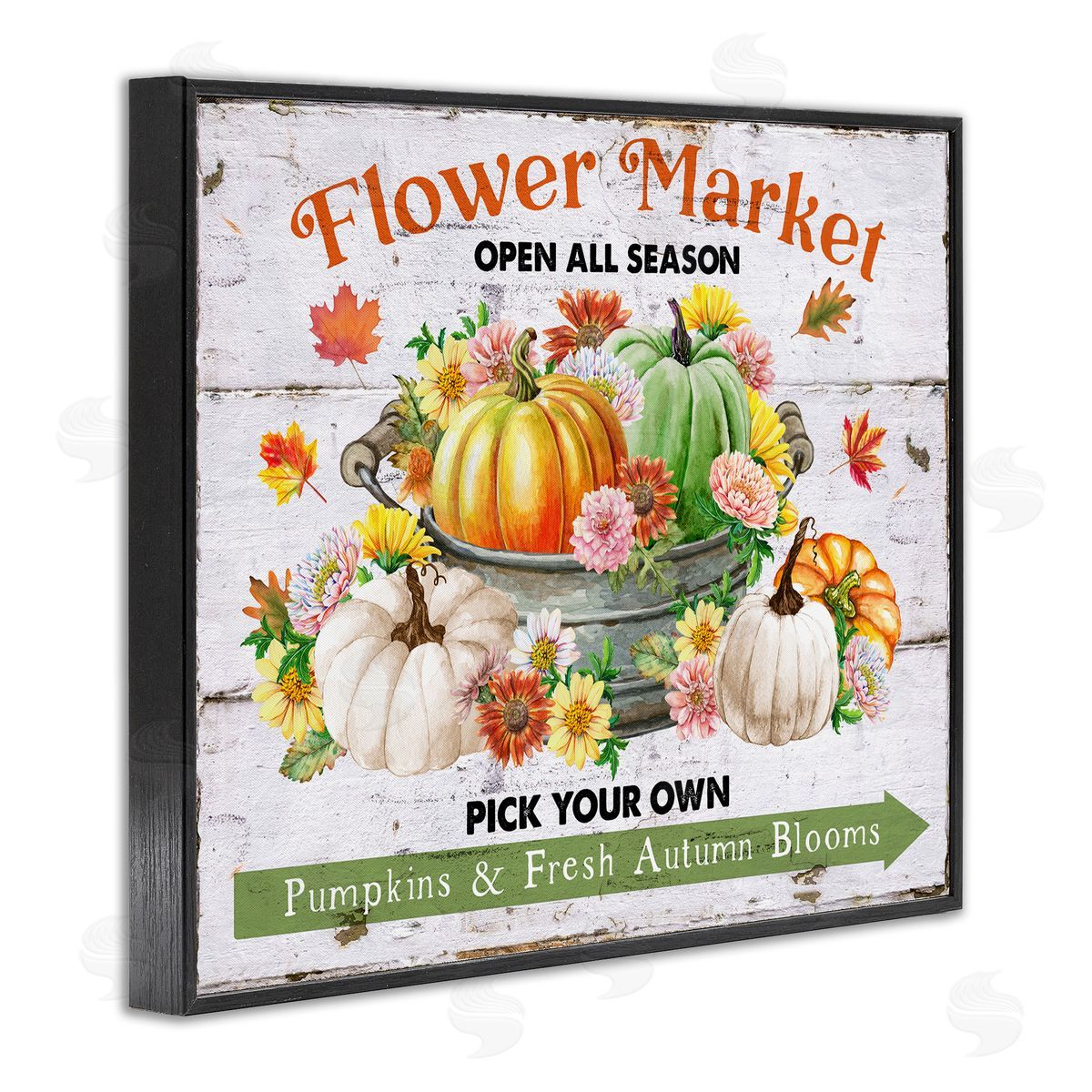 Pick Your Own Fall Market Black Frame Print Wall Art, Home Decor by Creatif Belle