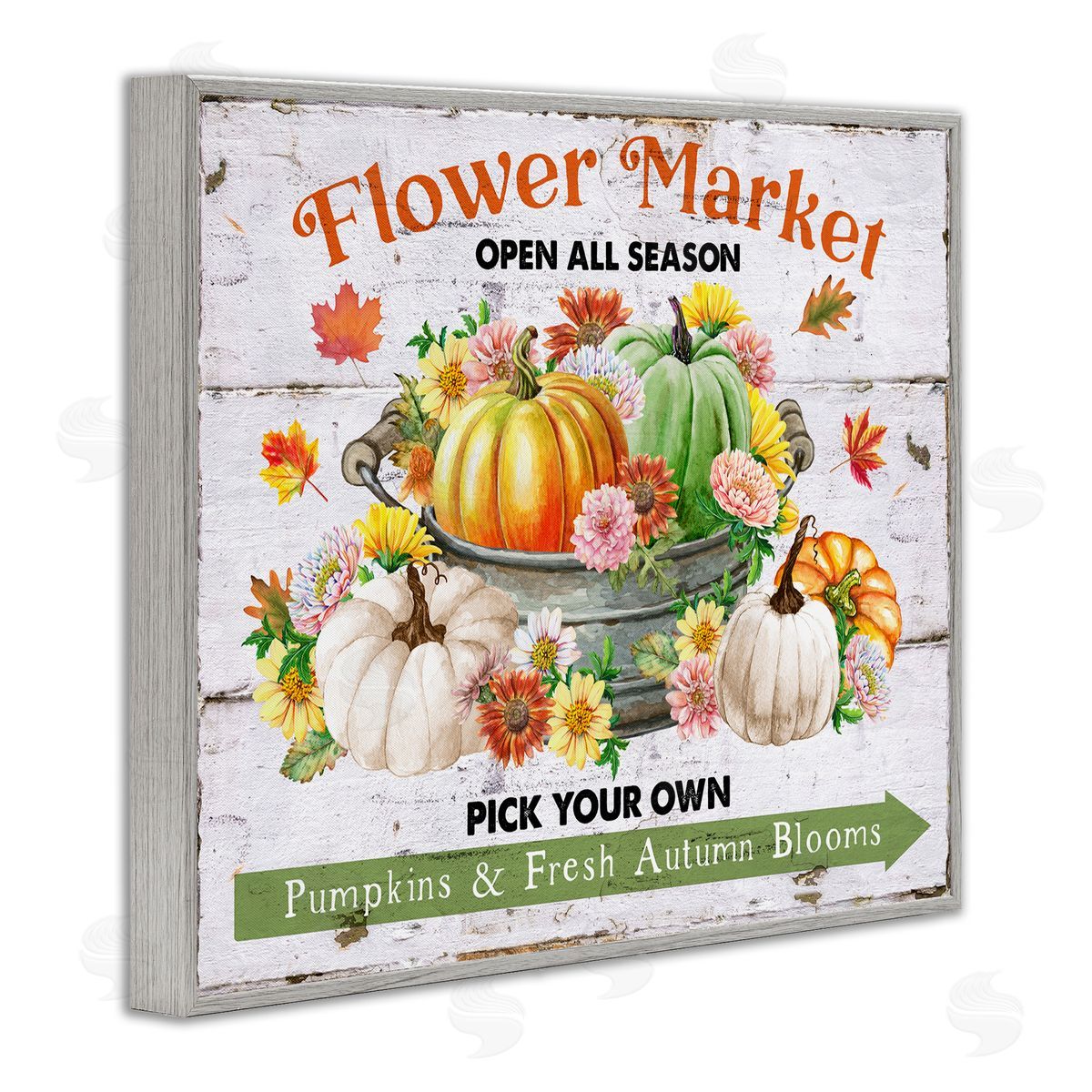 Pick Your Own Fall Market Grey Frame Print Wall Art, Home Decor by Creatif Belle