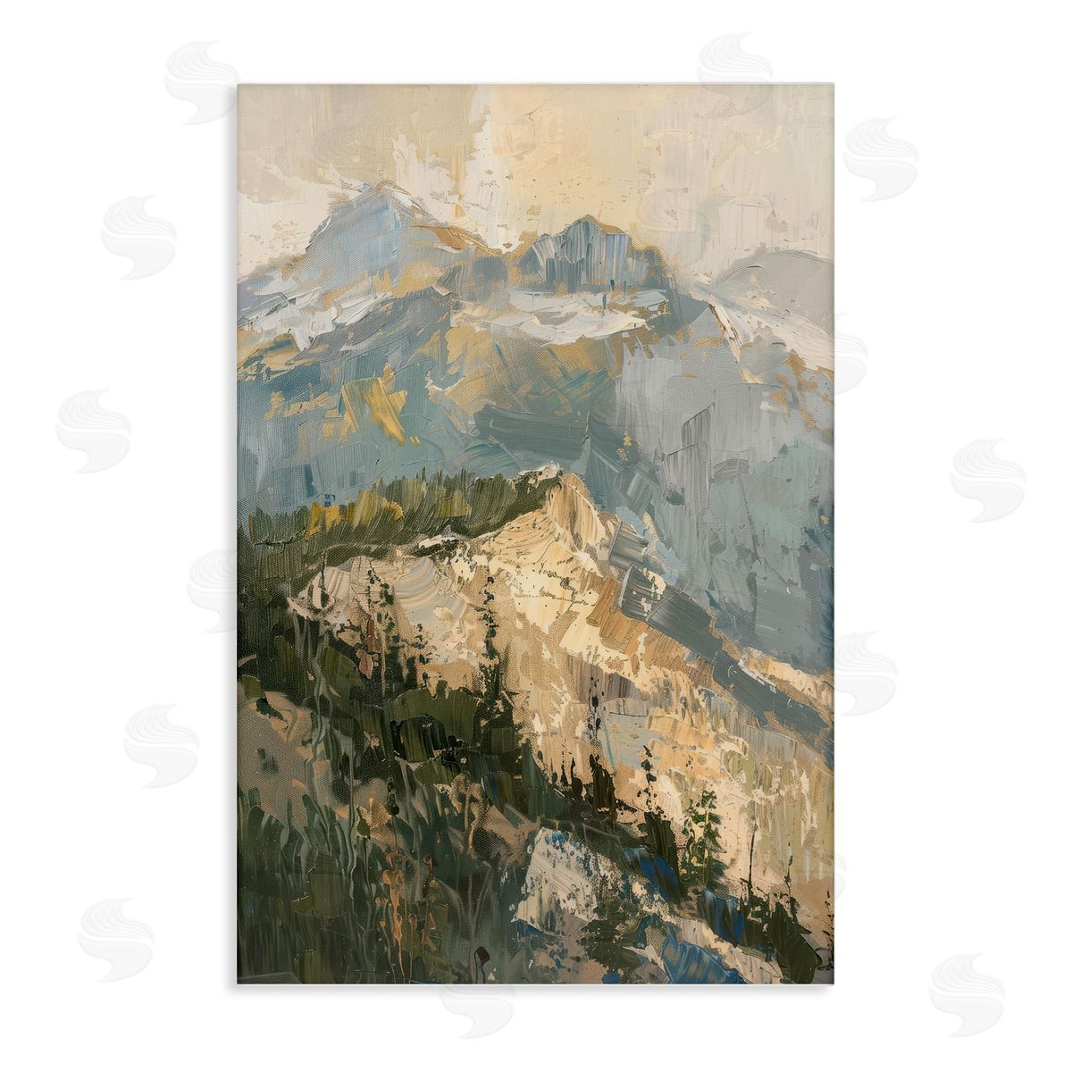 Rugged Mountains View Canvas Wall Art, Home Decor by Petal Prints Design