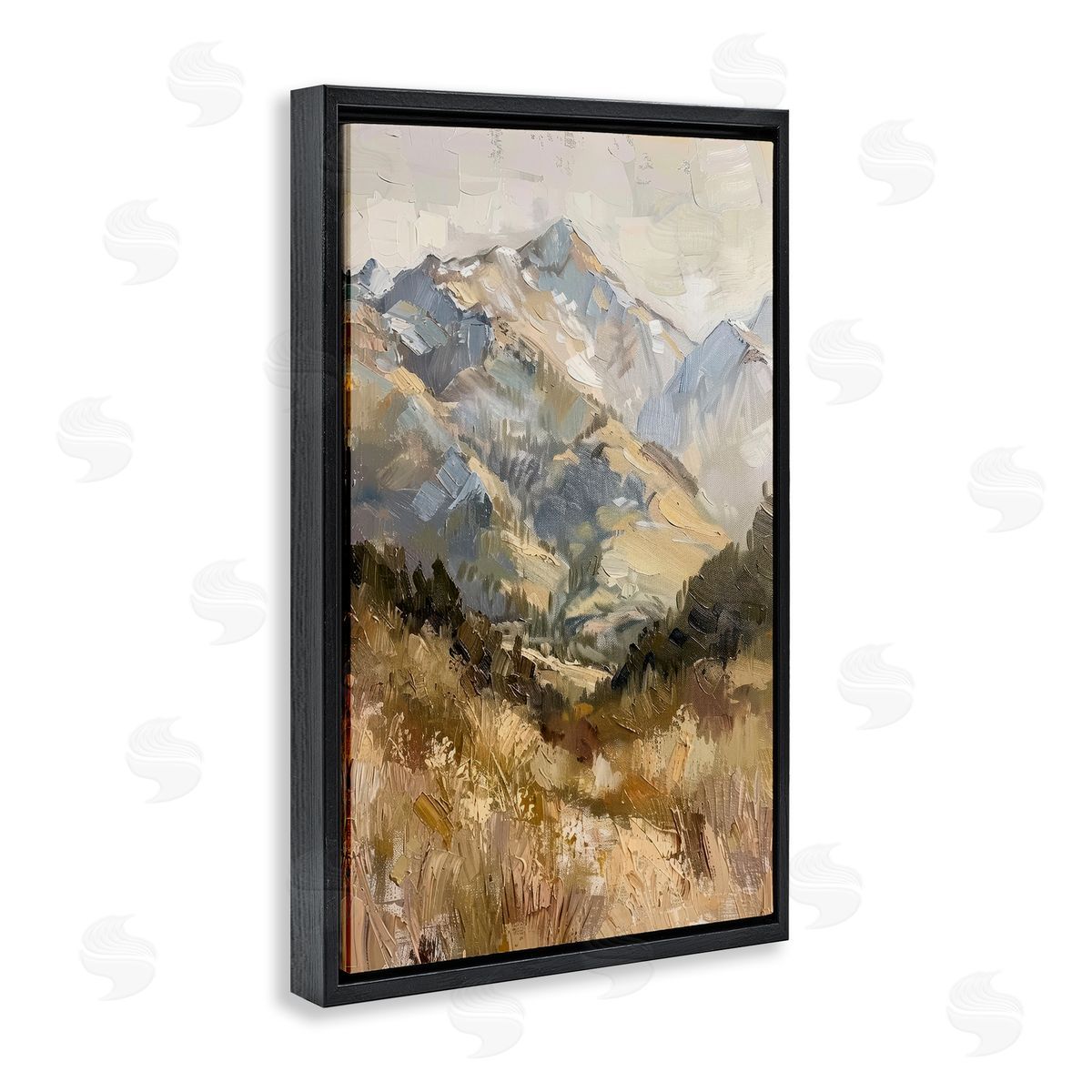 Rugged Valley View Black Floating Frame Canvas Wall Art, Home Decor by Petal Prints Design
