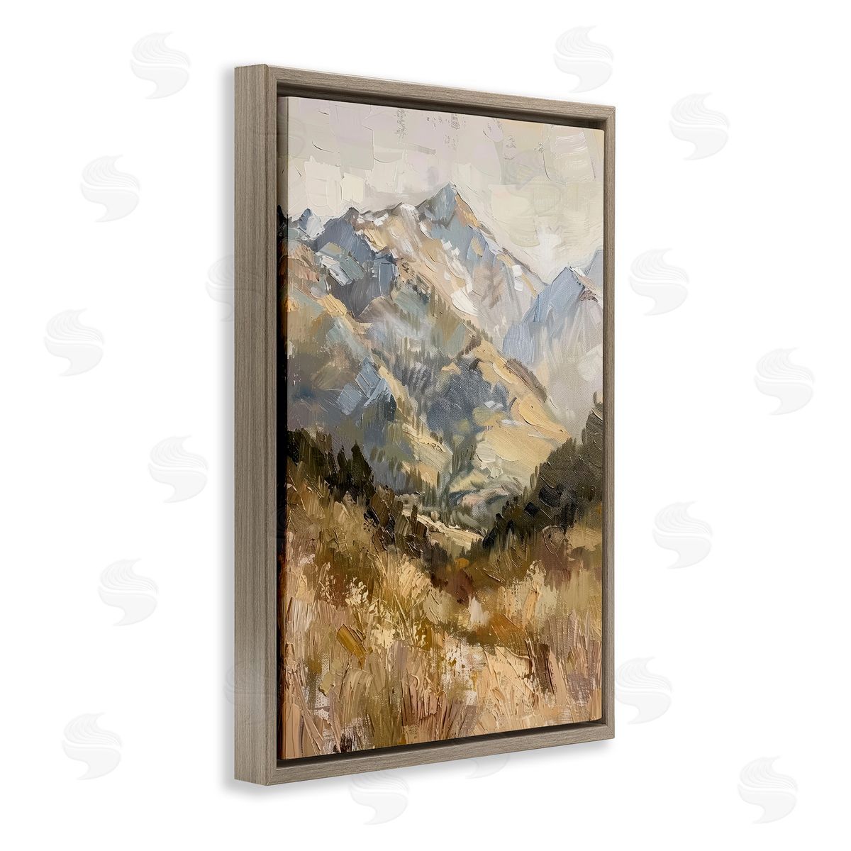 Rugged Valley View Brown Floating Frame Canvas Wall Art, Home Decor by Petal Prints Design