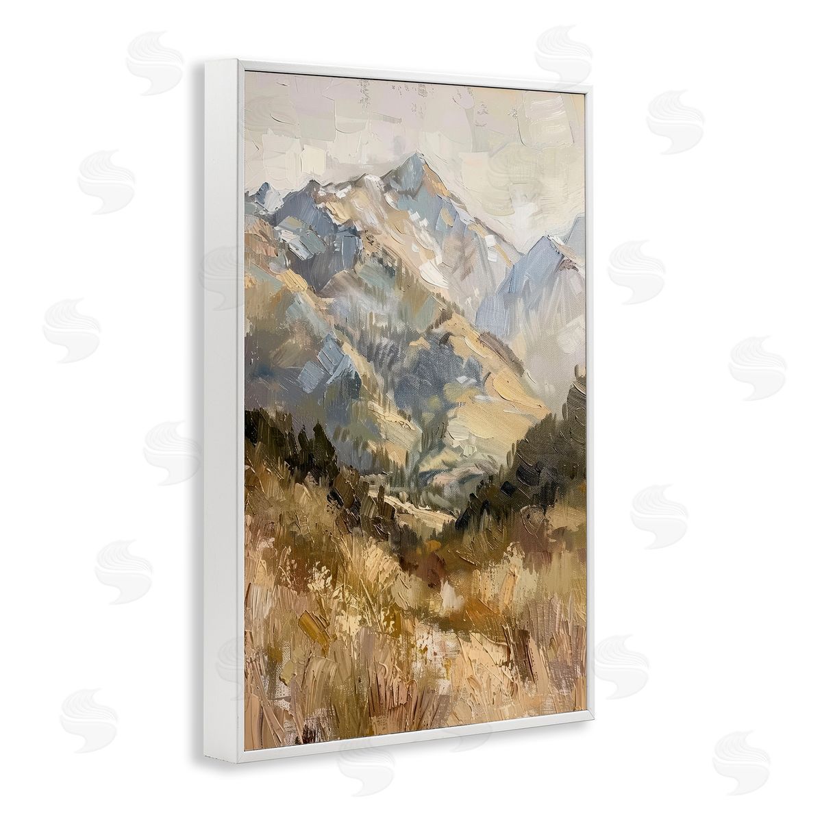 Rugged Valley View White Frame Print Wall Art, Home Decor by Petal Prints Design