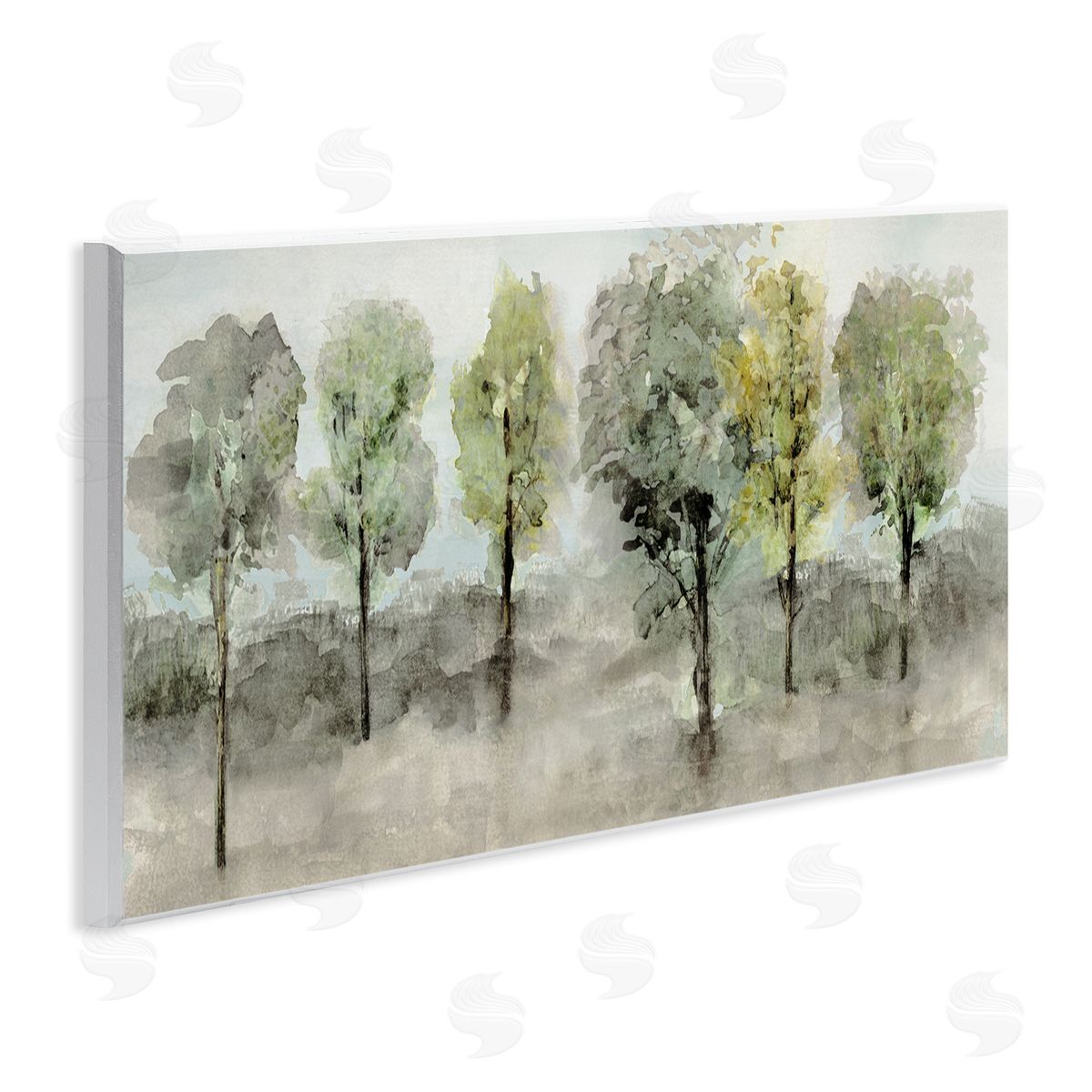 Splashed Watercolor Trees Wood Plaque Wall Art, Home Decor by Val Rhodes