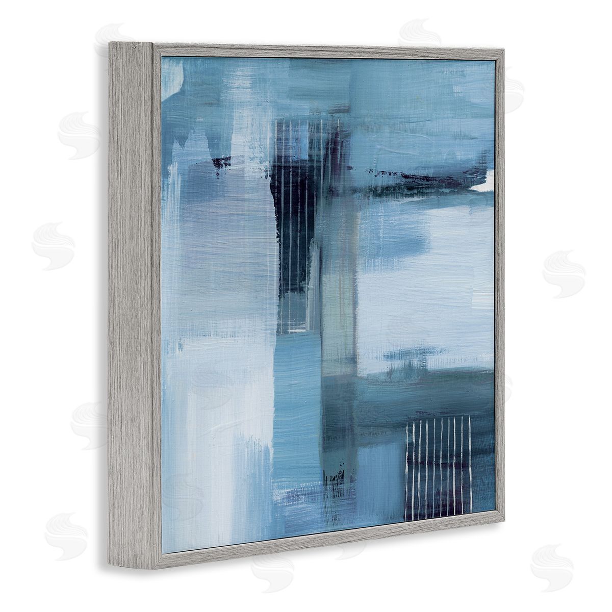 Woven Paint Streaks Grey Frame Print Wall Art, Home Decor by Susan Jill