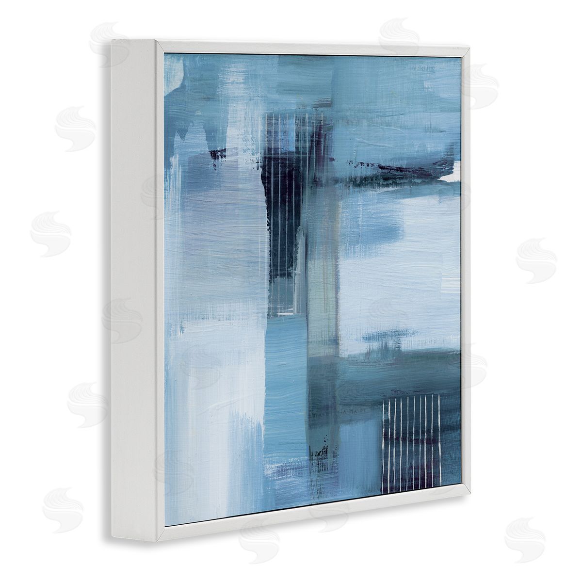 Woven Paint Streaks White Frame Print Wall Art, Home Decor by Susan Jill