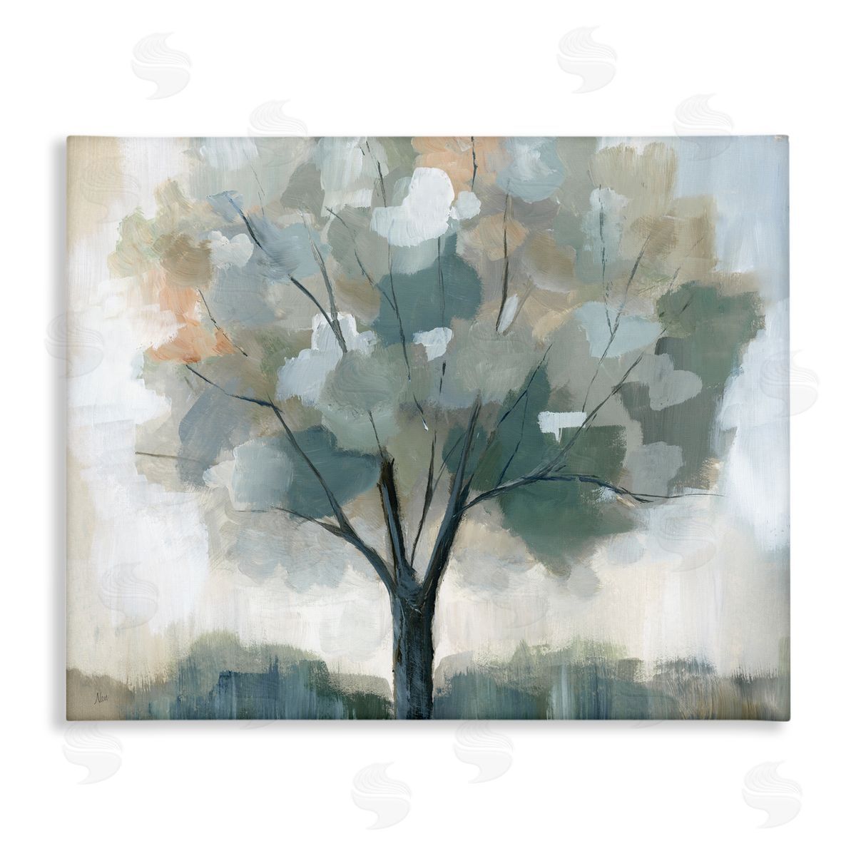 Mottled Tree Impression Canvas Wall Art, Home Decor by Nan