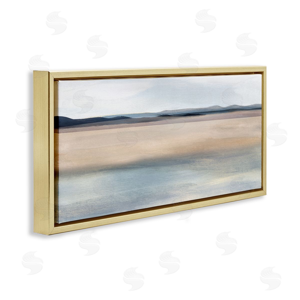 Fading Ombre Landscape Gold Floating Frame Canvas Wall Art, Home Decor by Charity Henderson
