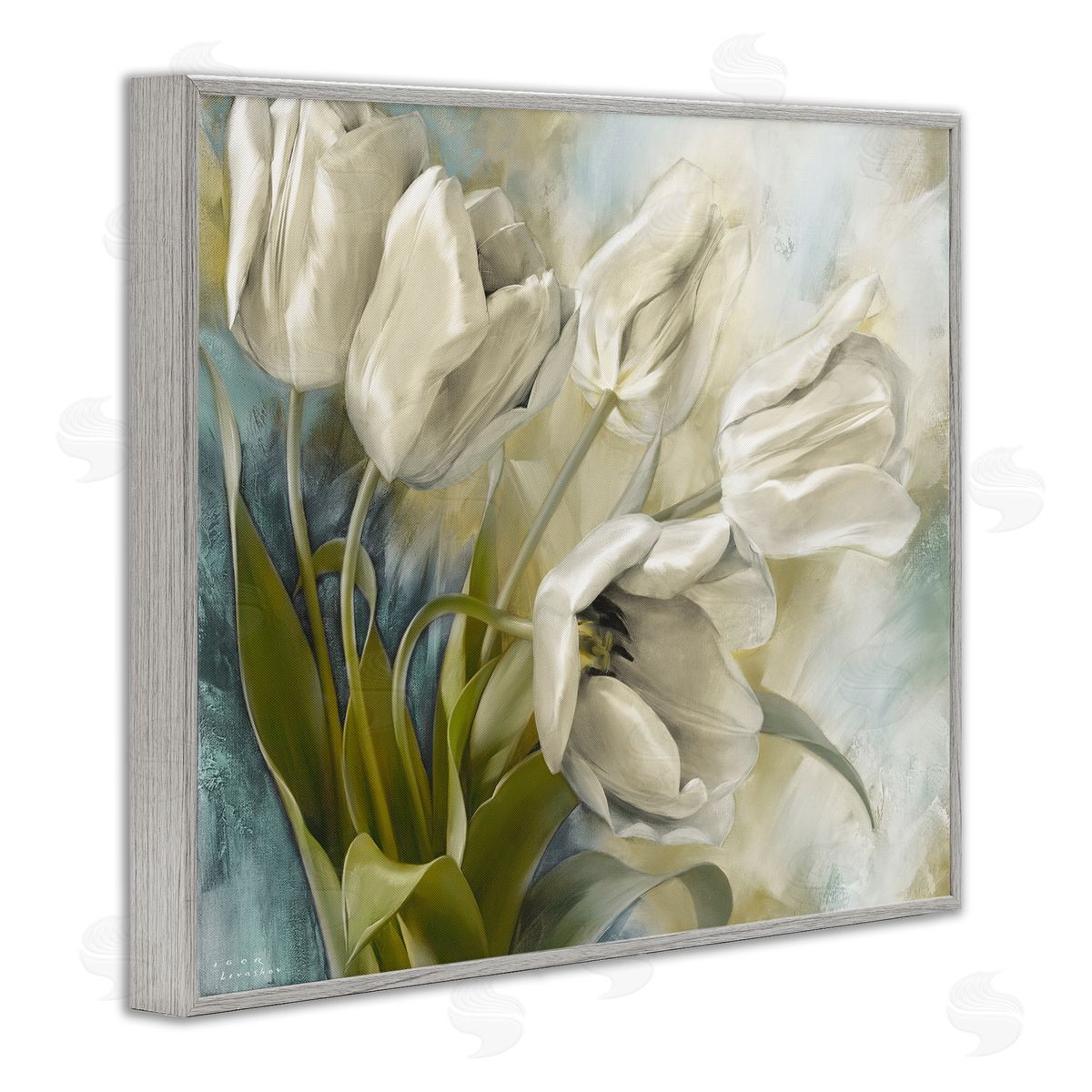 Wild Tulips Close Up Grey Frame Print Wall Art, Home Decor by Igor Levashov