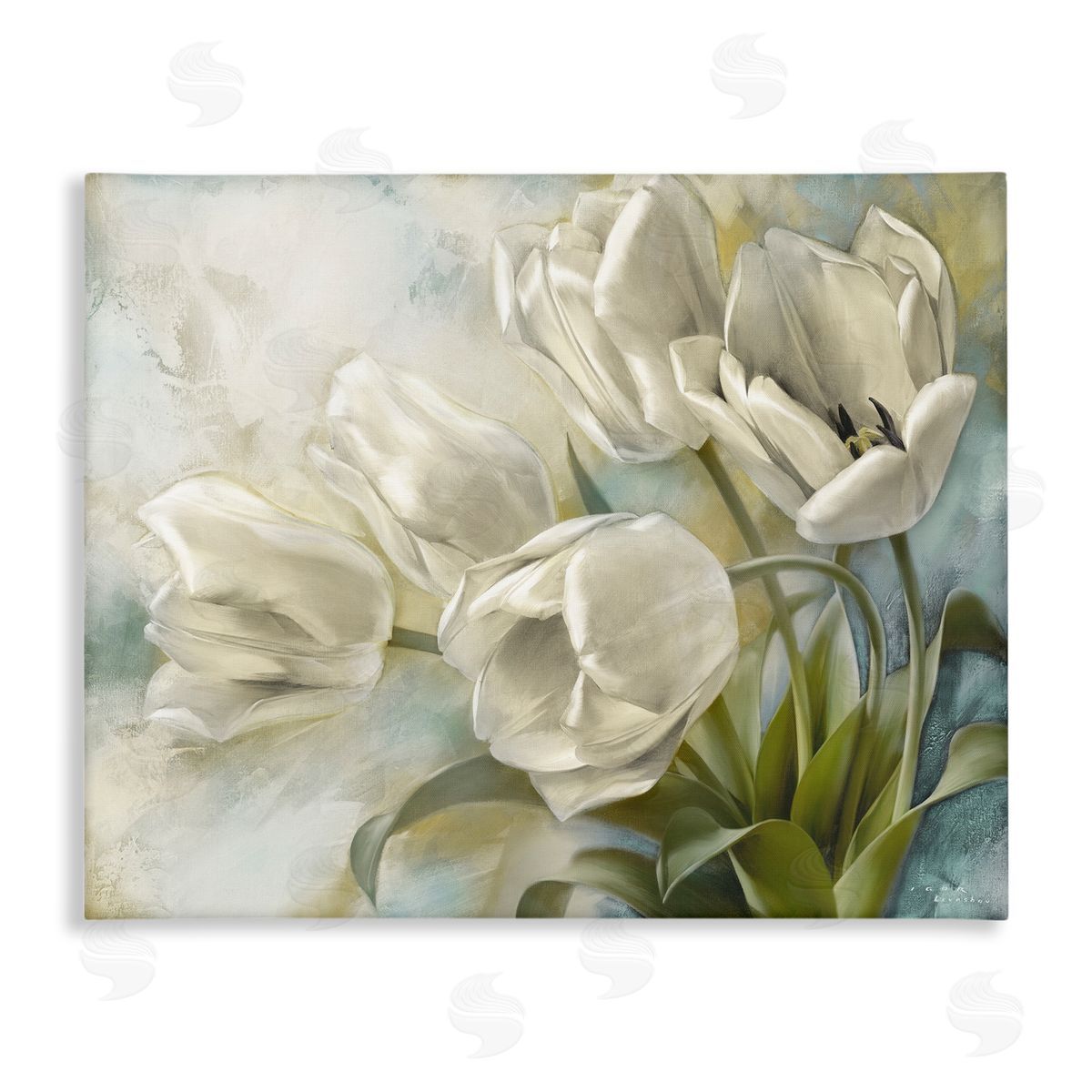 Curling Tulip Blooms Canvas Wall Art, Home Decor by Igor Levashov