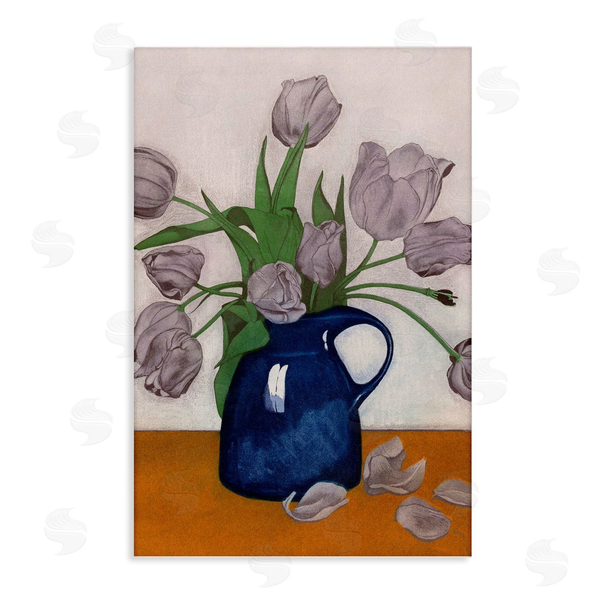 Falling Tulip Petals Vase Canvas Wall Art, Home Decor by Incado
