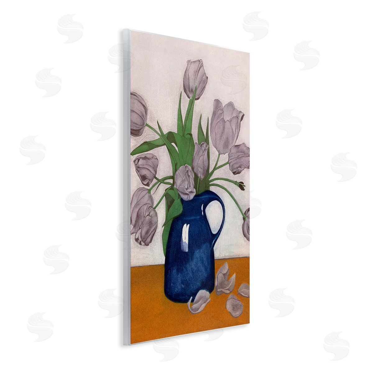 Falling Tulip Petals Vase Wood Plaque Wall Art, Home Decor by Incado