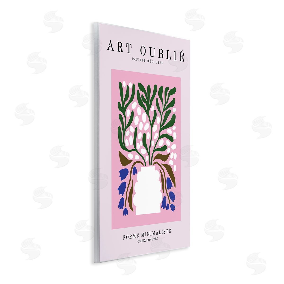 Dotted Midcentury Flower Vase Wood Plaque Wall Art, Home Decor by Incado