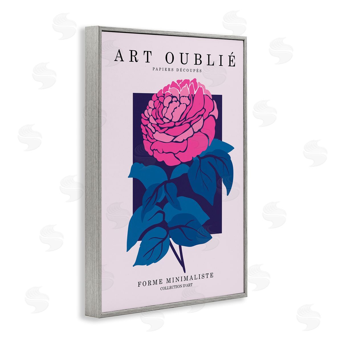 Peony Gallery Poster Grey Frame Print Wall Art, Home Decor by Incado