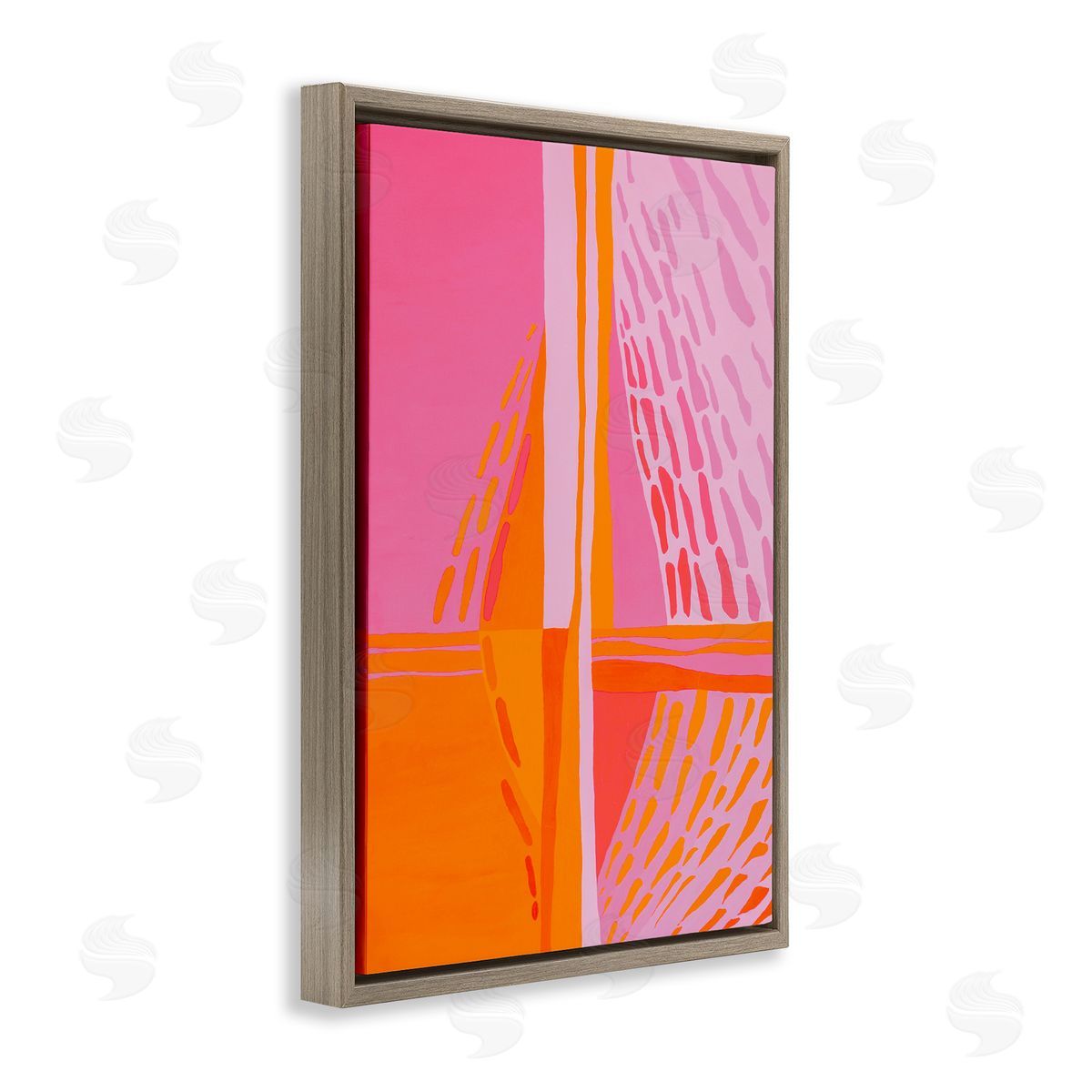 Centric Orange & Pink Brown Floating Frame Canvas Wall Art, Home Decor by Incado