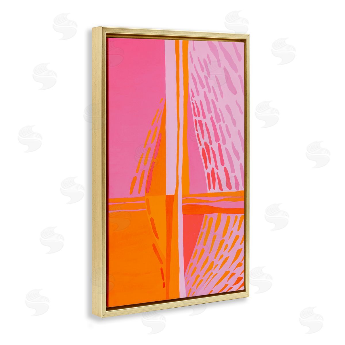 Centric Orange & Pink Gold Floating Frame Canvas Wall Art, Home Decor by Incado