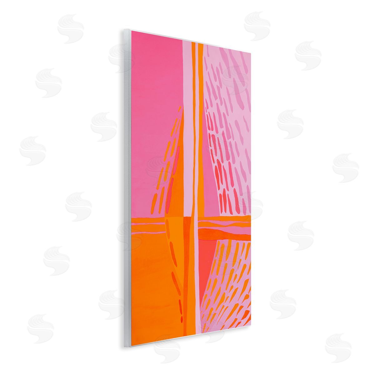 Centric Orange & Pink Wood Plaque Wall Art, Home Decor by Incado