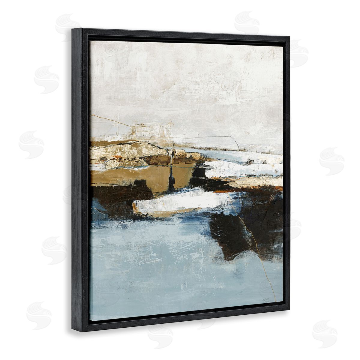 Rustic Paint Nautical Design Black Floating Frame Canvas Wall Art, Home Decor by Design Fabrikken