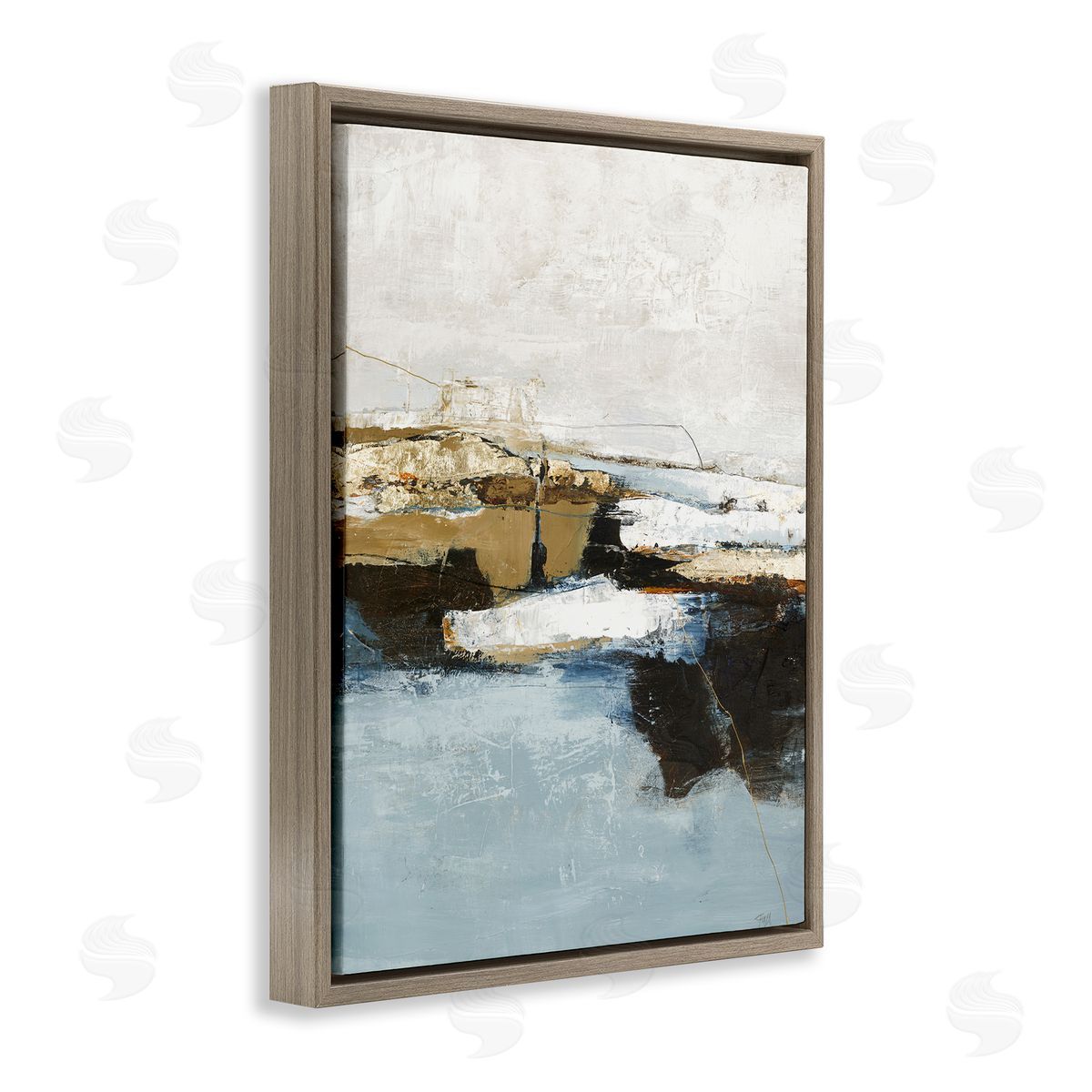 Rustic Paint Nautical Design Brown Floating Frame Canvas Wall Art, Home Decor by Design Fabrikken