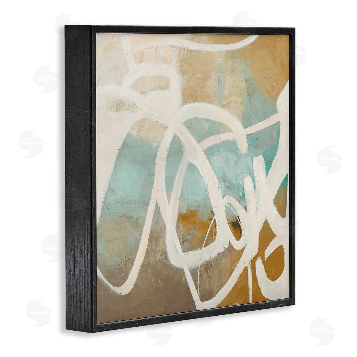 Neutral Design With Squiggle Black Frame Print Wall Art, Home Decor by Design Fabrikken