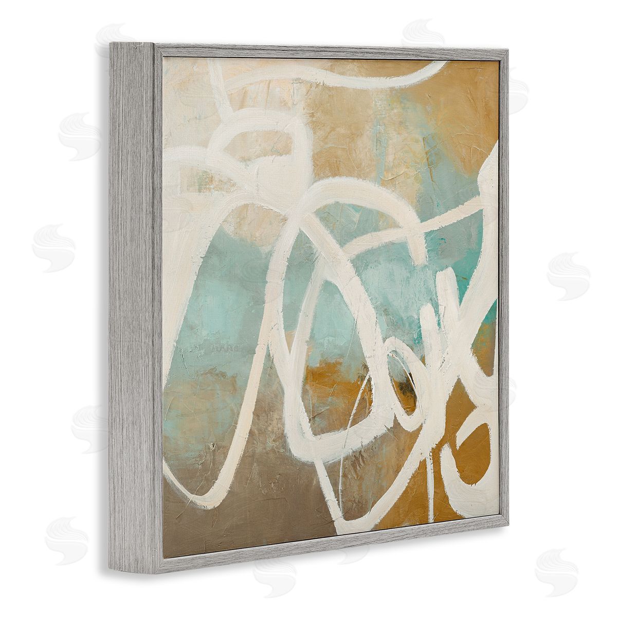 Neutral Design With Squiggle Grey Frame Print Wall Art, Home Decor by Design Fabrikken