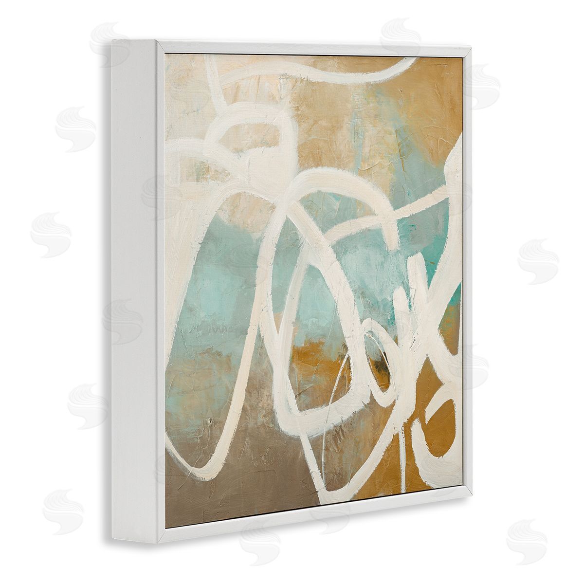 Neutral Design With Squiggle White Frame Print Wall Art, Home Decor by Design Fabrikken