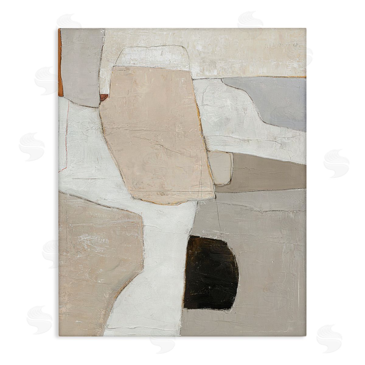 Beige Shape Geometrics Canvas Wall Art, Home Decor by Design Fabrikken