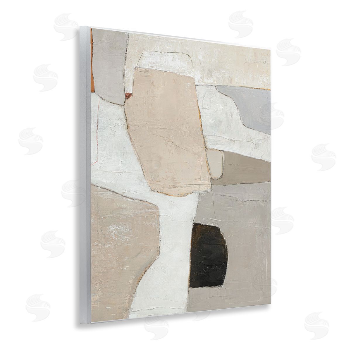 Beige Shape Geometrics Wood Plaque Wall Art, Home Decor by Design Fabrikken