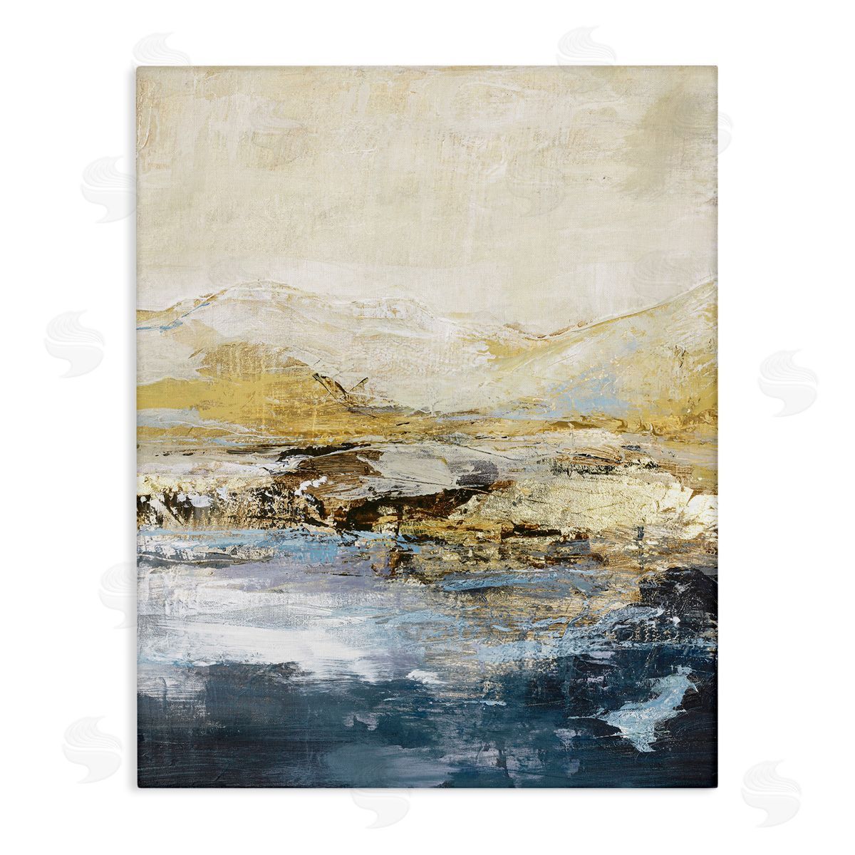 Mountain Lake Abstraction Canvas Wall Art, Home Decor by Design Fabrikken