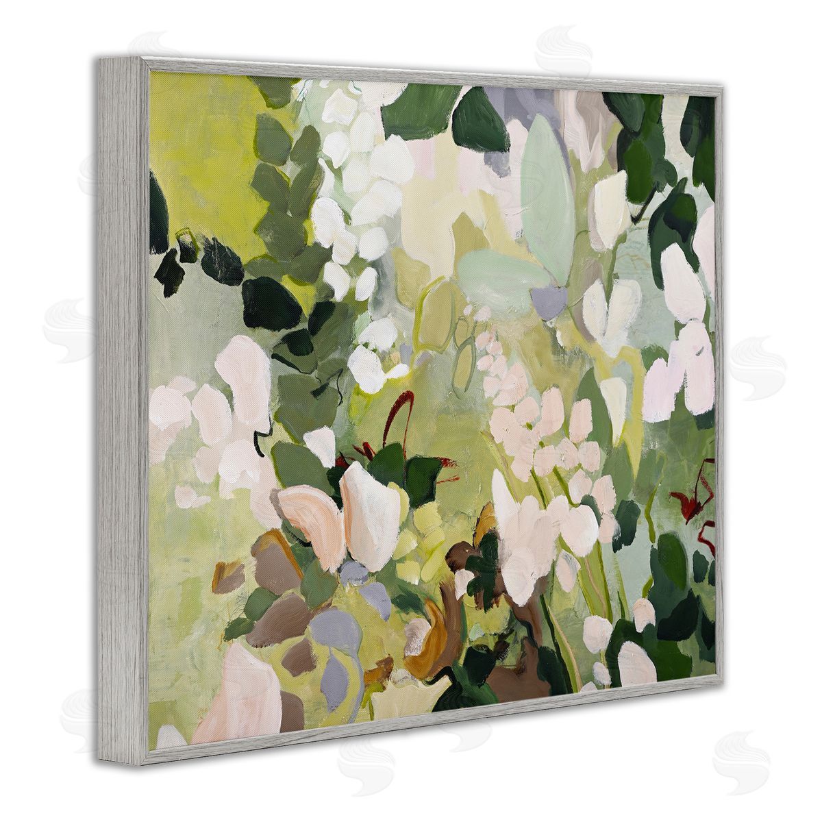 Modern Botanical Impressions Grey Frame Print Wall Art, Home Decor by Design Fabrikken