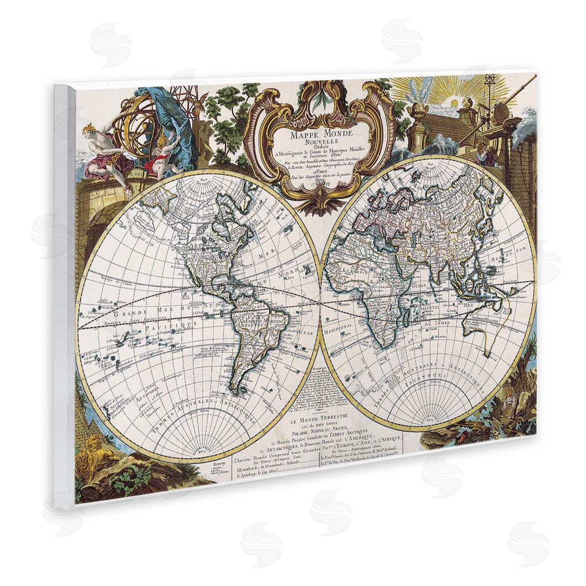 Classic Inspired World Map Wood Plaque Wall Art, Home Decor by Chris Donovan